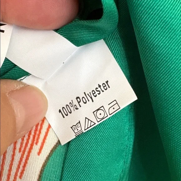 NIP Colorful Teal Orange Gold Fish Print Button Pointed 70s Style Retro Blouse S - Picture 6 of 11